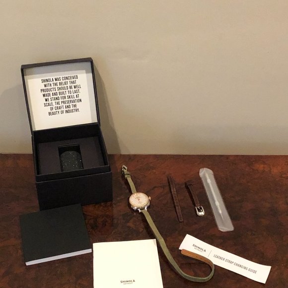 Shinola Watch - Like New - Never Worn and in box! - comes with two strap options main image 6